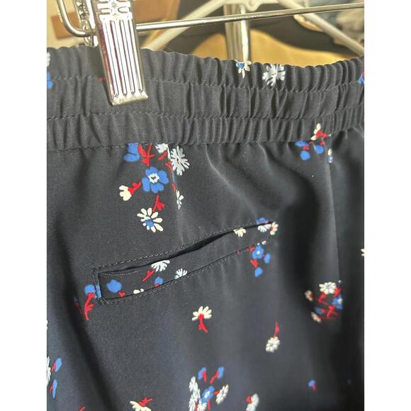 Tommy Hilfiger Womens Sz Large Navy Floral Print Drawstring Pants Cottagecore - Picture 5 of 6